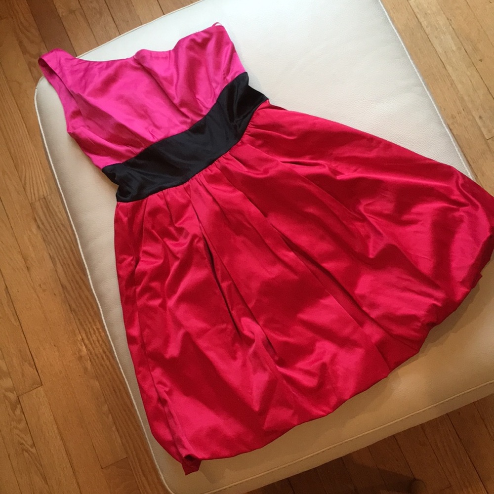 Necessary Objects one-shoulder dress w/bubble hem.